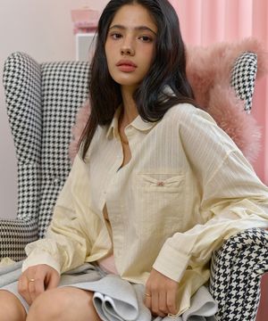 리버넷 오버핏 셔츠-버터