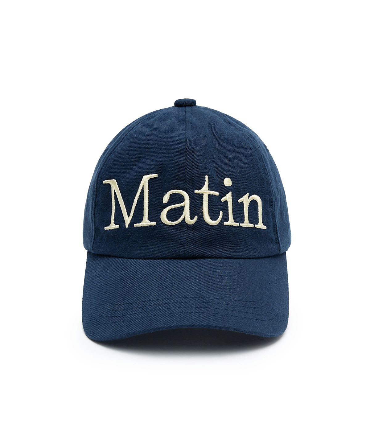 마뗑킴(MATIN KIM) MATIN LOGO STITCH BALL CAP IN NAVY