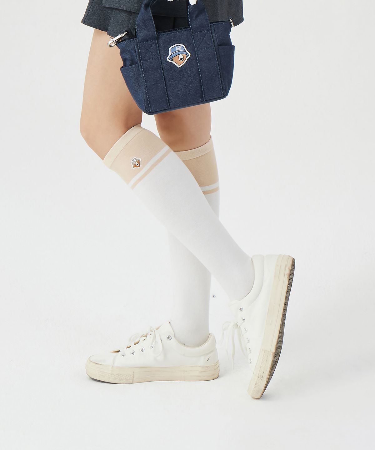 골든베어(GOLDEN BEAR) (W) Color Block Knee-Socks   G6LAX26122BEX