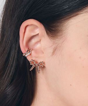 메탈 비드 리본 귀걸이