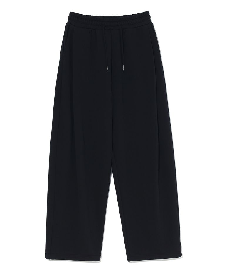 사이드 원턱 와이드 스웨트 팬츠 MQ6PU187_BLACK
