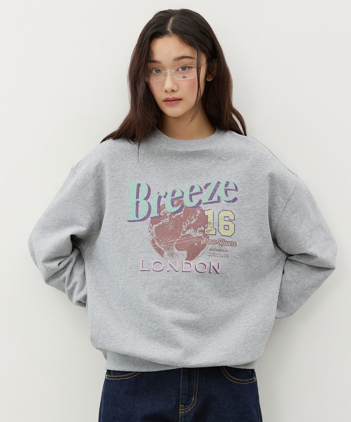 시티브리즈(CITYBREEZE) 런던 브리즈 스웨트 셔츠_MELANGE GREY