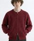 크롭 니트 집업 가디건 다크레드