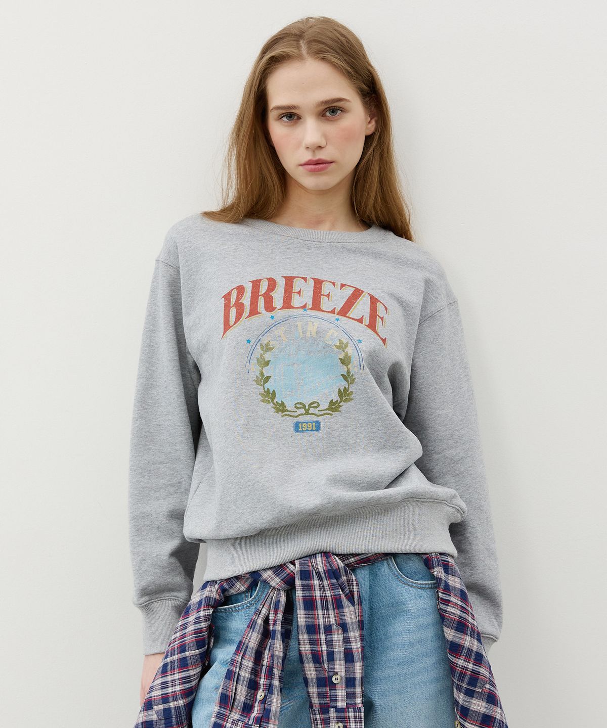 시티브리즈(CITYBREEZE) 서클 브리즈 스웨트 셔츠_MELANGE GREY