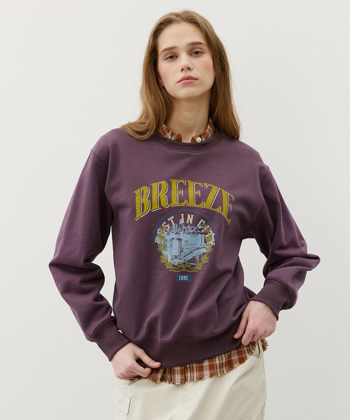 시티브리즈(CITYBREEZE) 서클 브리즈 스웨트 셔츠_PLUM