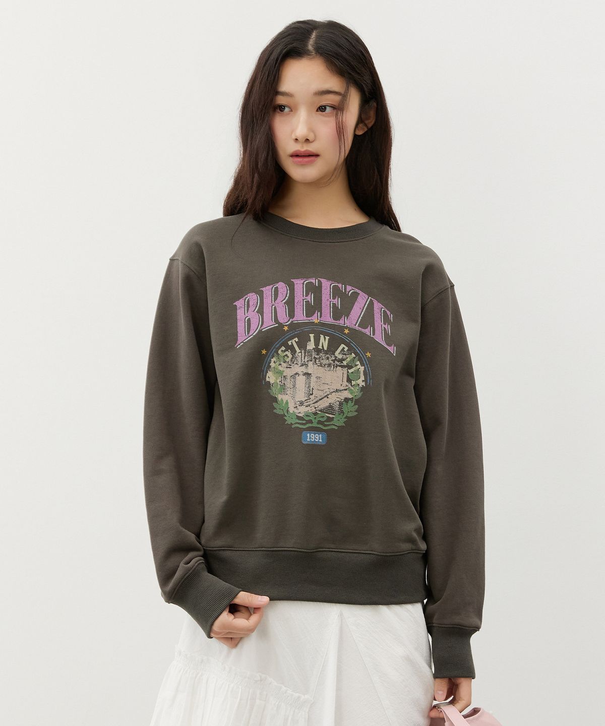시티브리즈(CITYBREEZE) 서클 브리즈 스웨트 셔츠_CHARCOAL