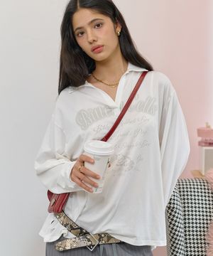 코지 카라 롱 슬리브-아이보리