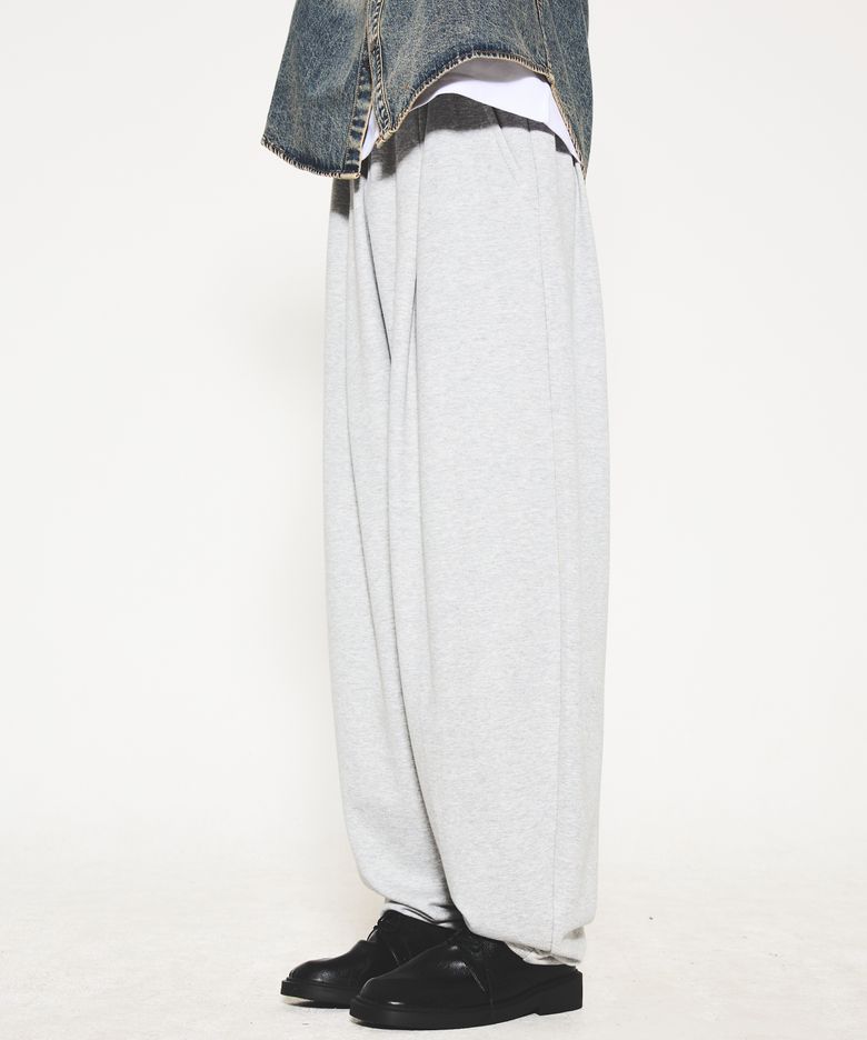 스트링 원턱 벌룬 팬츠 LQ6PU194_MELANGE GREY