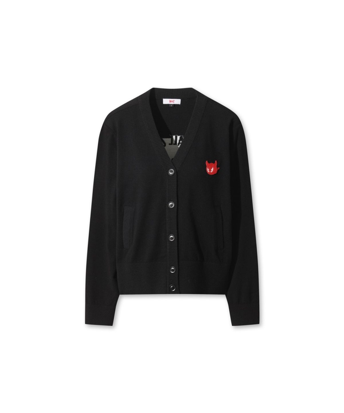 왁(WAAC) WAACKY V-neck Cardigan WWWAS26104BKX