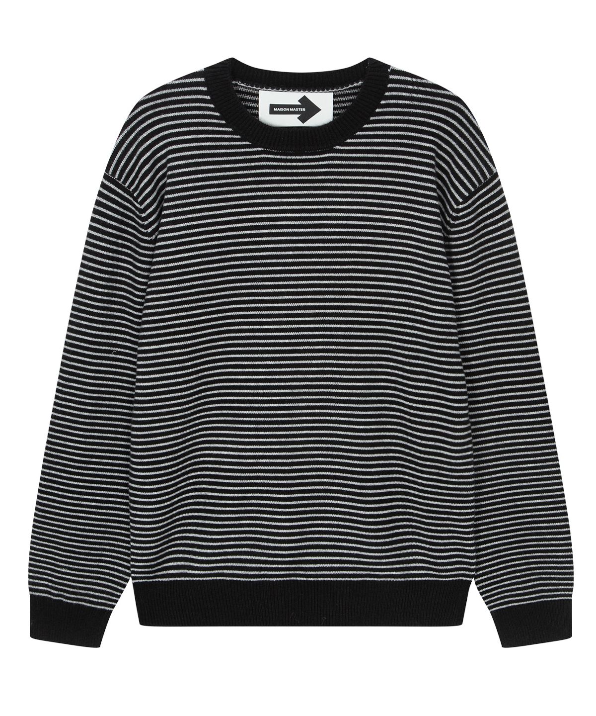 메종마스터(MAISON MASTER) 스트라이프 니트 블랙(black)