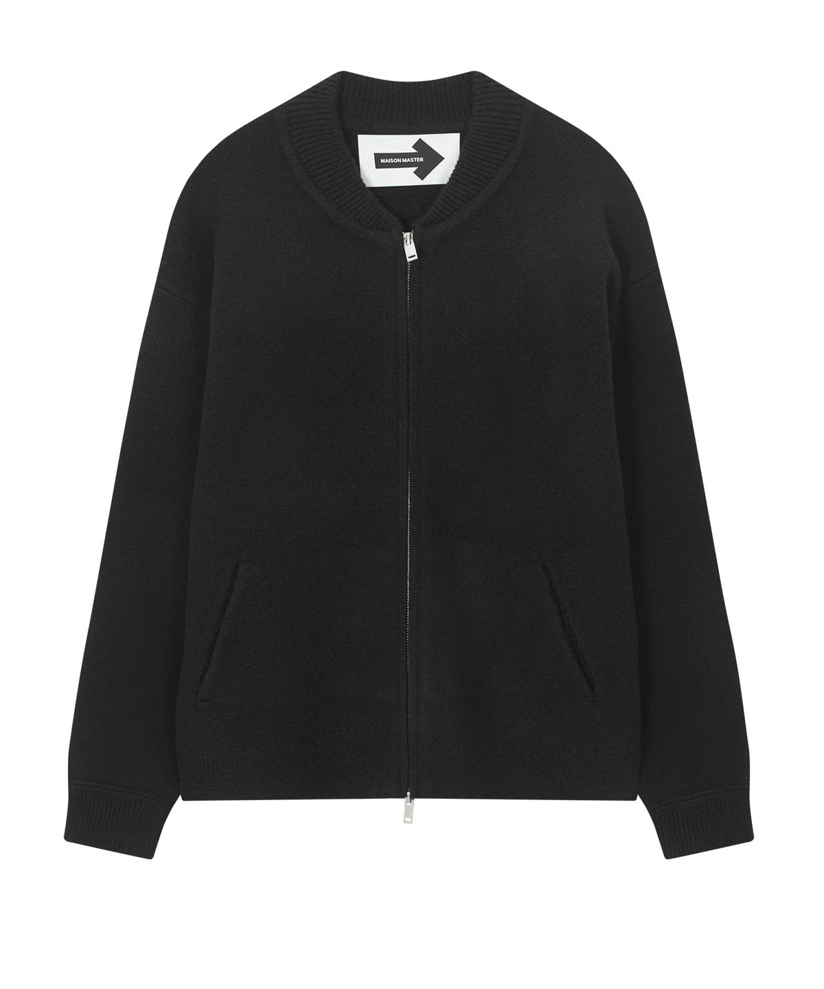 메종마스터(MAISON MASTER) 웨이 니트 집업  블랙(black)