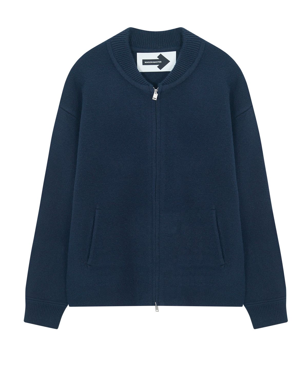 메종마스터(MAISON MASTER) 웨이 니트 집업  네이비(navy)
