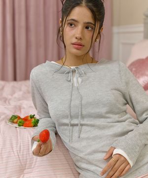 듀이 롱 슬리브 니트-라이트 그레이