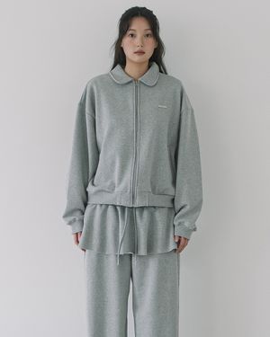 WP ROUND COLLAR ZIP UP JACKET(GREY)