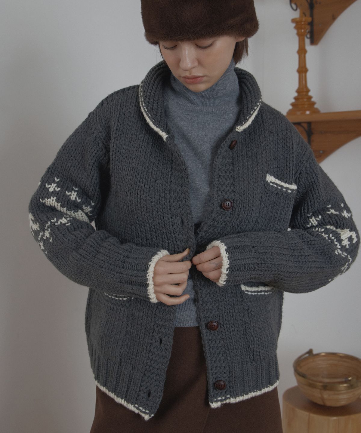 포에트서울(POETSEOUL) winter koichan cardigan_gray