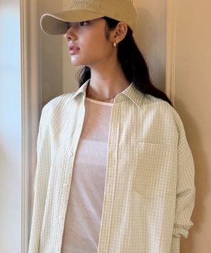 해티 체크 셔츠-옐로우