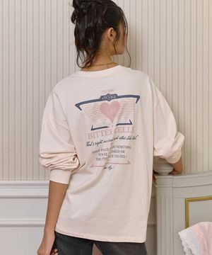 스포티 하트 롱 슬리브-라이트 핑크