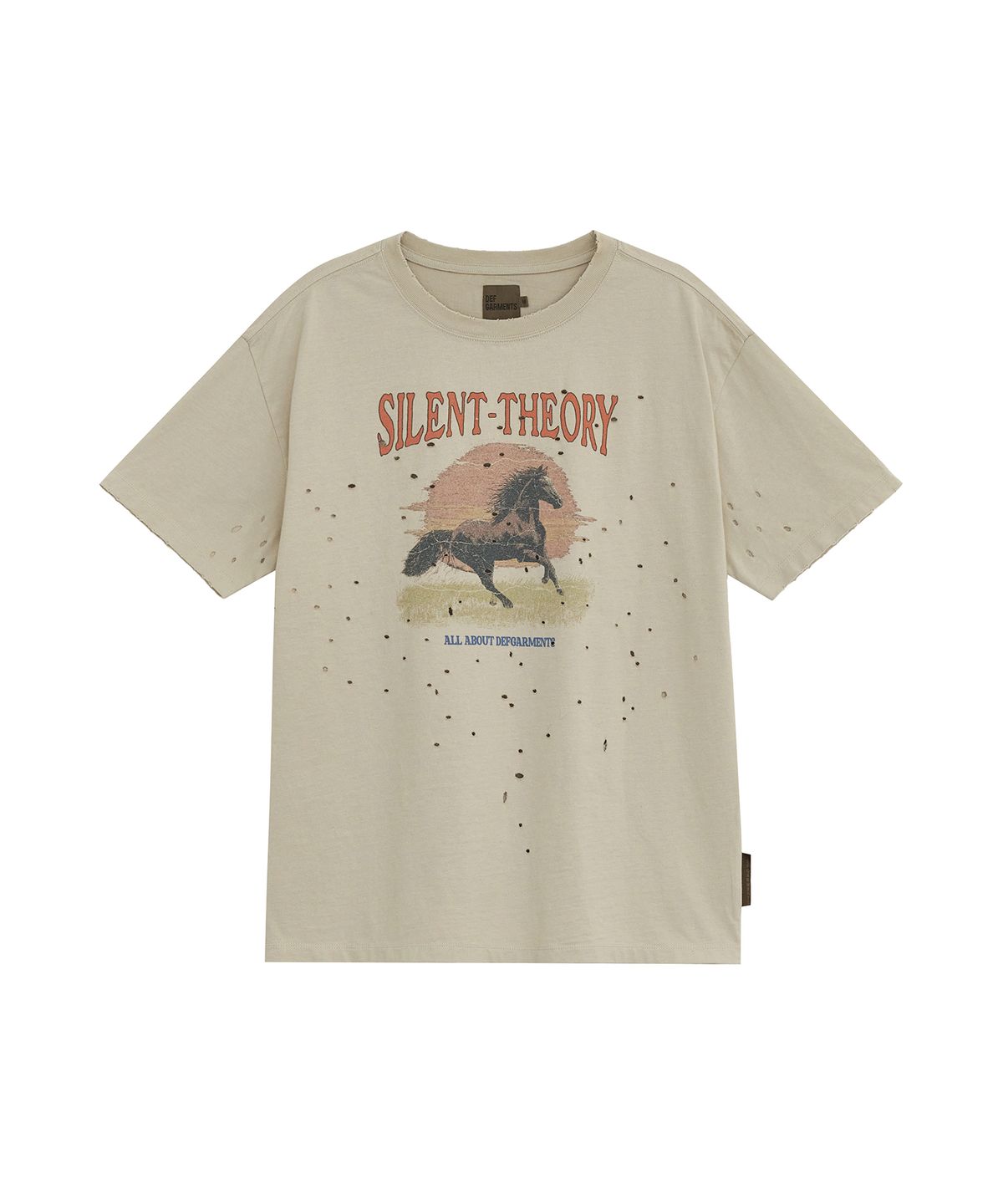 데프가먼츠(DEFGARMENTS) OLD PRINT DAMAGED T-SHIRTS [BEIGE]