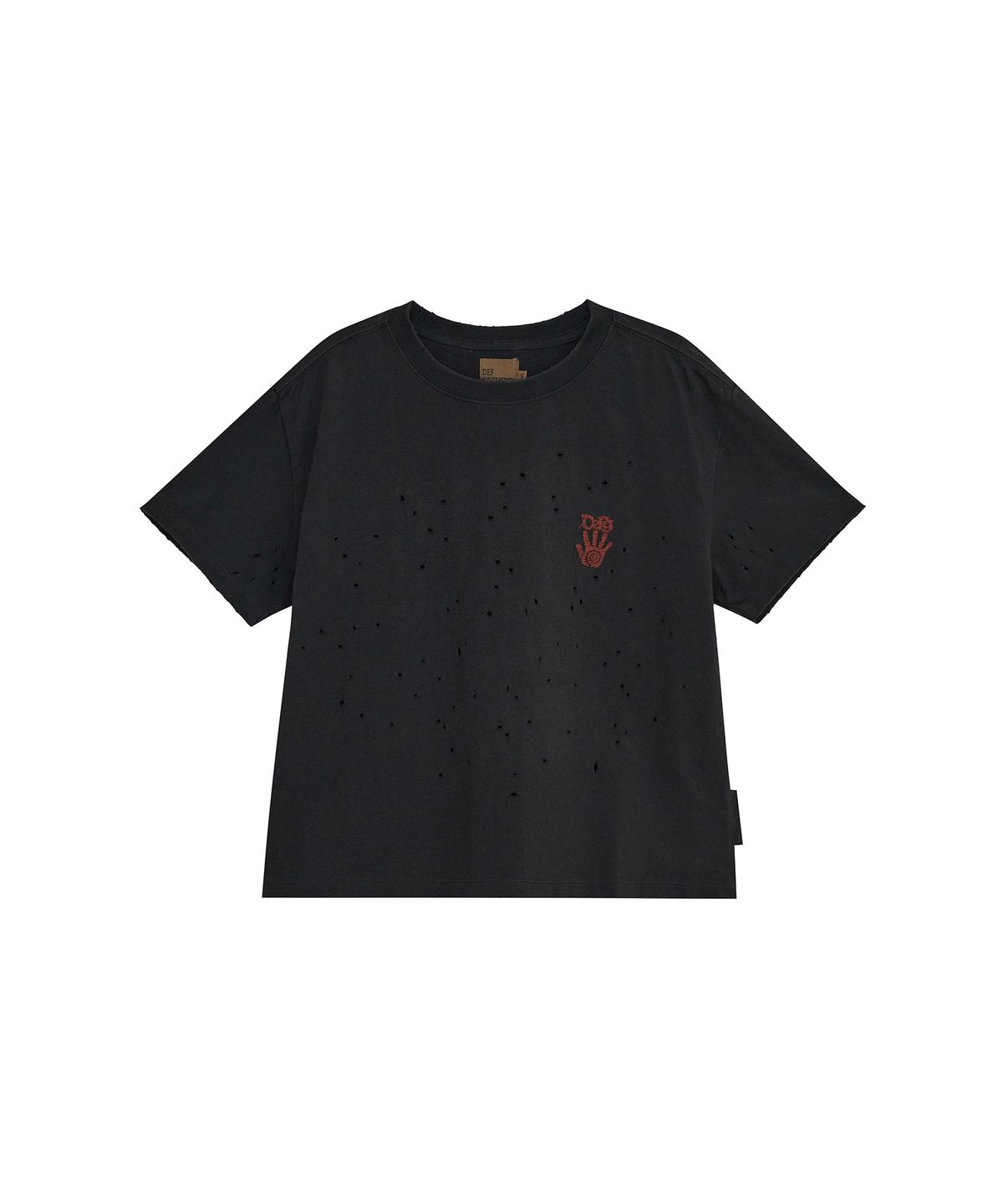 데프가먼츠(DEFGARMENTS) FINGERPRINT DAMAGED T-SHIRTS [CHARCOAL]