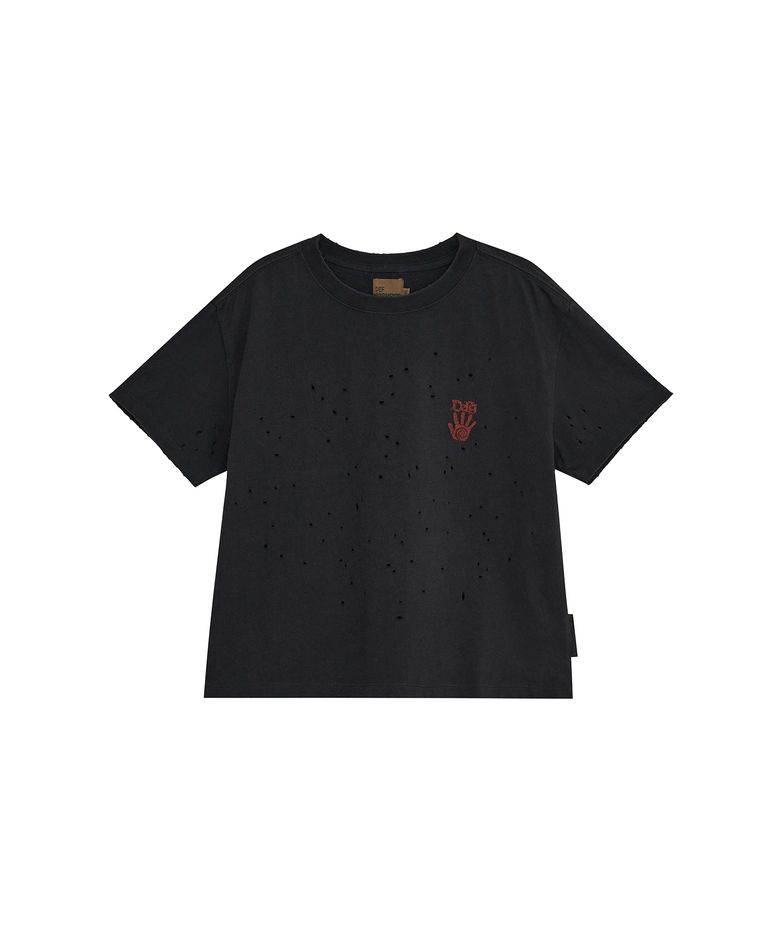 FINGERPRINT DAMAGED T-SHIRTS [CHARCOAL]