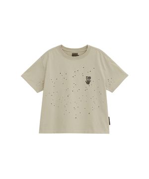 FINGERPRINT DEMAGED T-SHIRTS [BEIGE]
