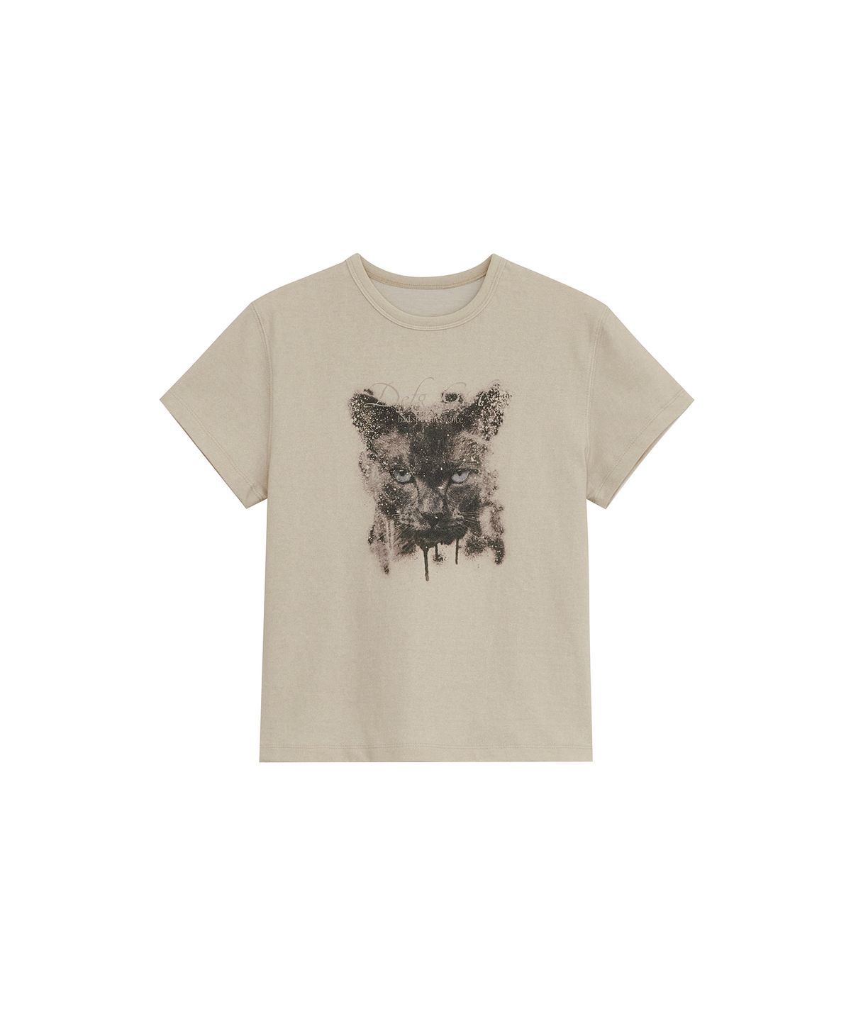 데프가먼츠(DEFGARMENTS) CAT AVA T-SHIRTS [LIGHT BEIGE]