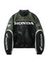 Engineered Leather Racing Jacket Green