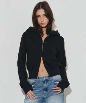 bt hood zip up (black)