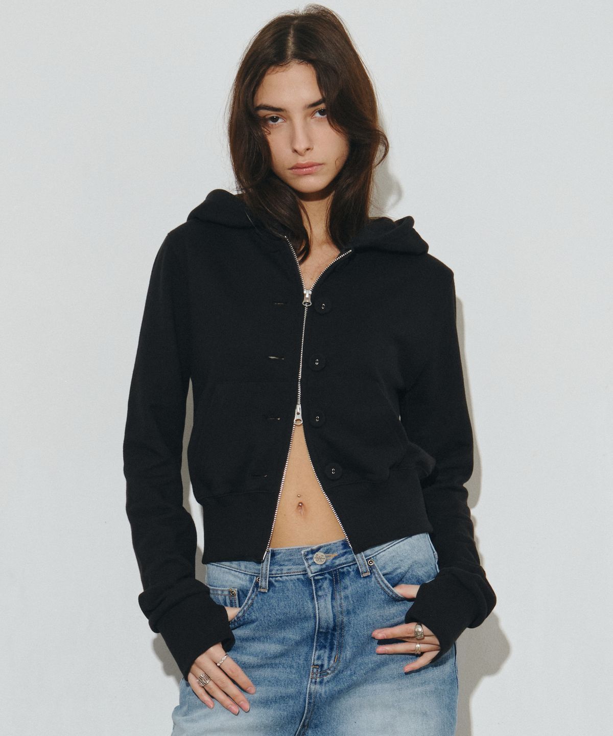 미드나잇 무브(MIDNIGHT MOVE) bt hood zip up (black)