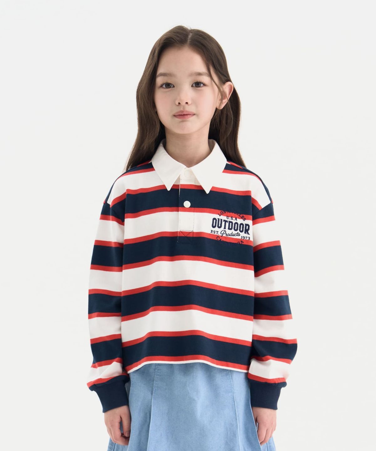 아웃도어 프로덕츠 키즈(OUTDOOR PRODUCTS KIDS) 여아 세미크롭 럭비티 (다크 네이비) OD261ILC72_DNY