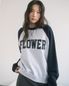 FLOWER APLIQUE RAGLAN SWEATSHIRT(NAVY)