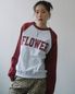 FLOWER APLIQUE RAGLAN SWEATSHIRT(WINE)
