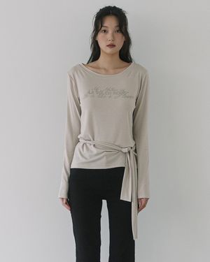 LVER BOAT NECK L/S TEE(BEIGE)
