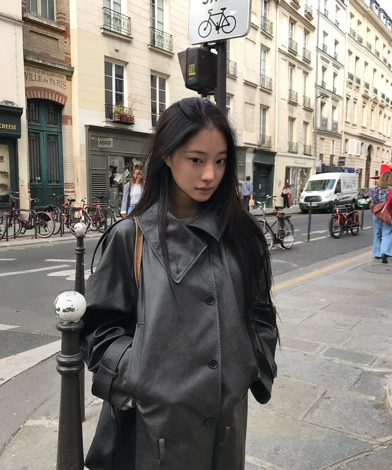 HIGH NECK LEATHER JACKET_CHARCOAL