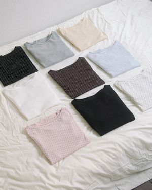 GOLJI BOAT NECK L/S TEE(9COLOR)