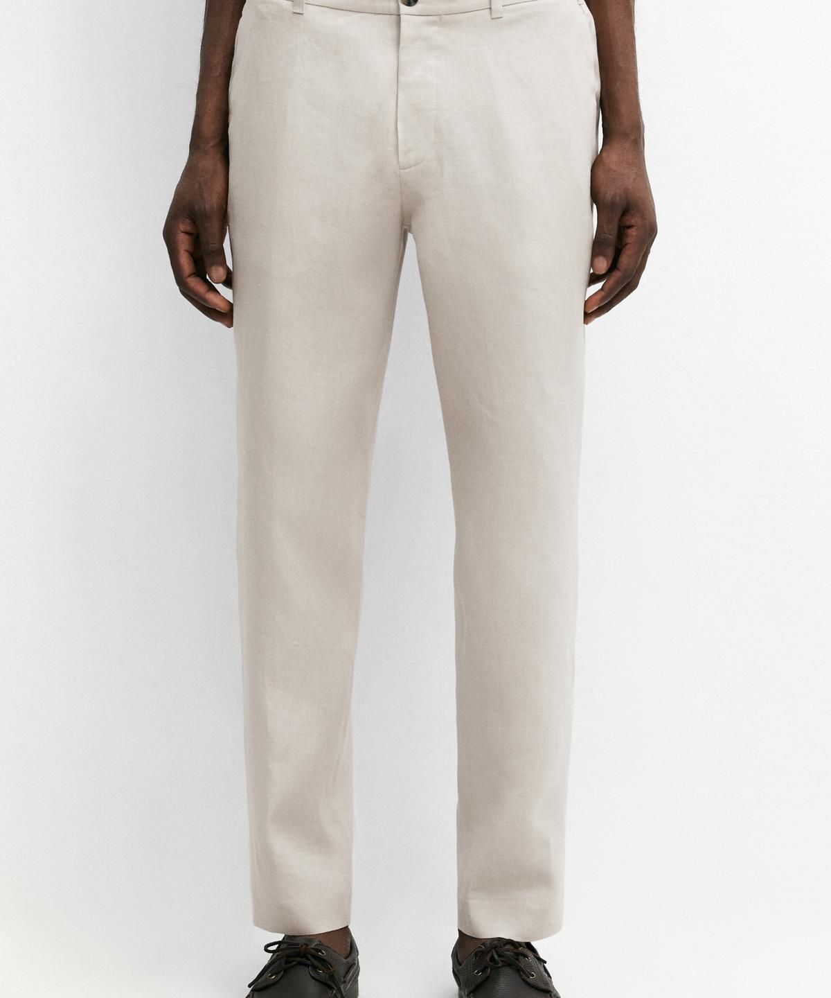 마시모두띠(MASSIMO DUTTI) 테이퍼드 핏 린넨 팬츠