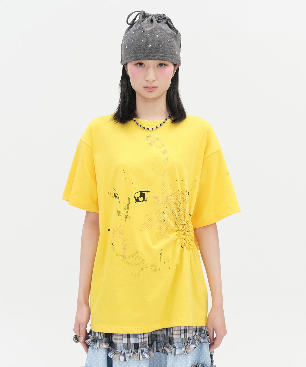 타입서비스(TYPESERVICE) Scattered Ruched Top [Yellow]