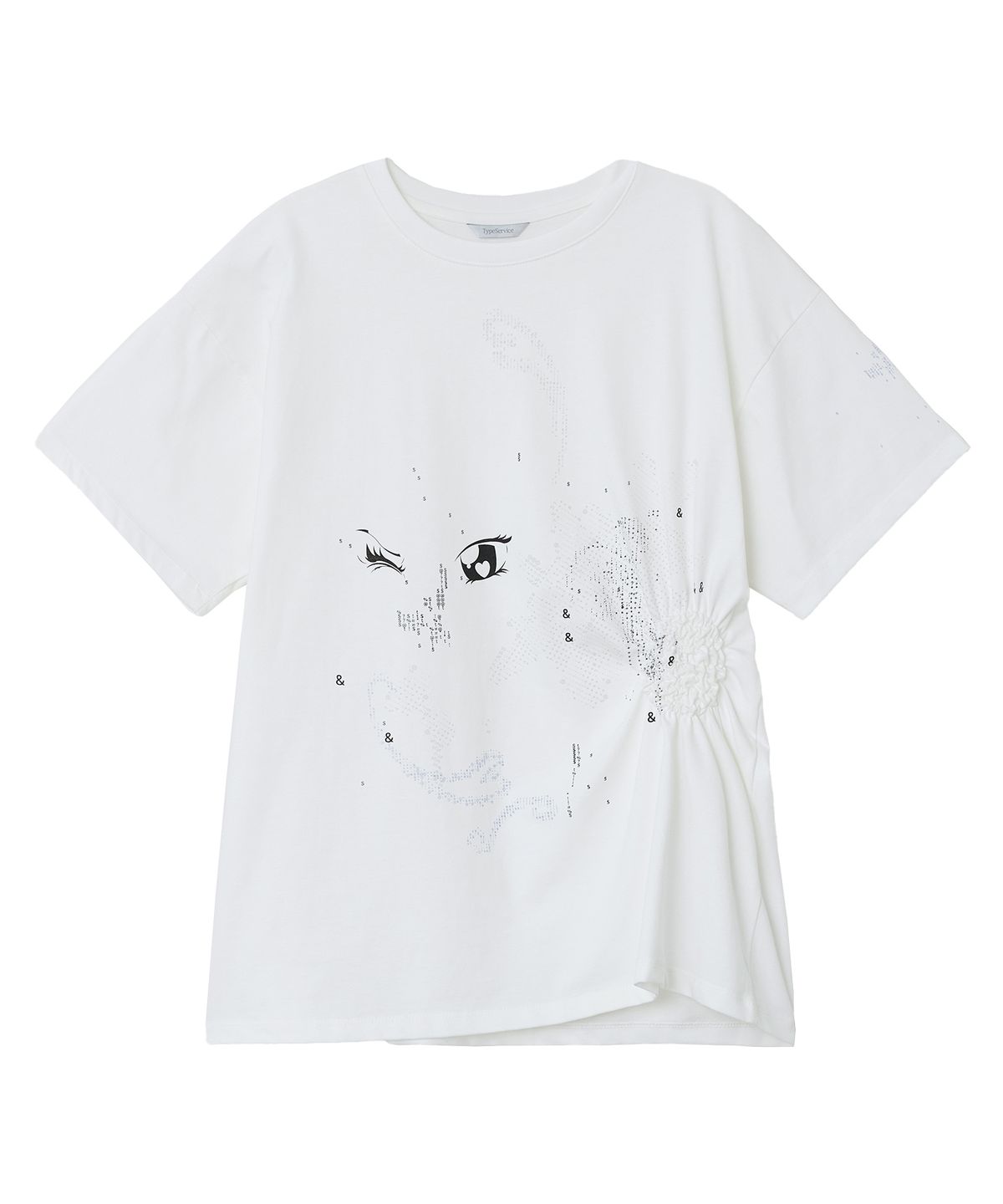 타입서비스(TYPESERVICE) Scattered Ruched Top [White]