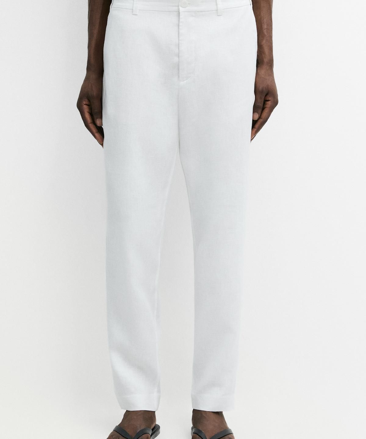 마시모두띠(MASSIMO DUTTI) 테이퍼드 핏 린넨 팬츠