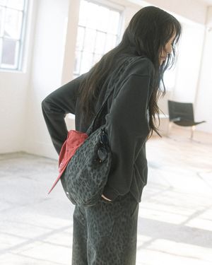 LEOPARD SHOULDER BAG(CHARCOAL)