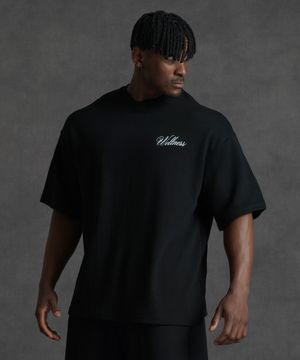 오버핏 웰니스 반팔 티셔츠 - 블랙