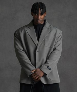 오버핏 블레이저 - 그레이