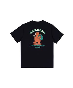 유니 베어 티셔츠-블랙