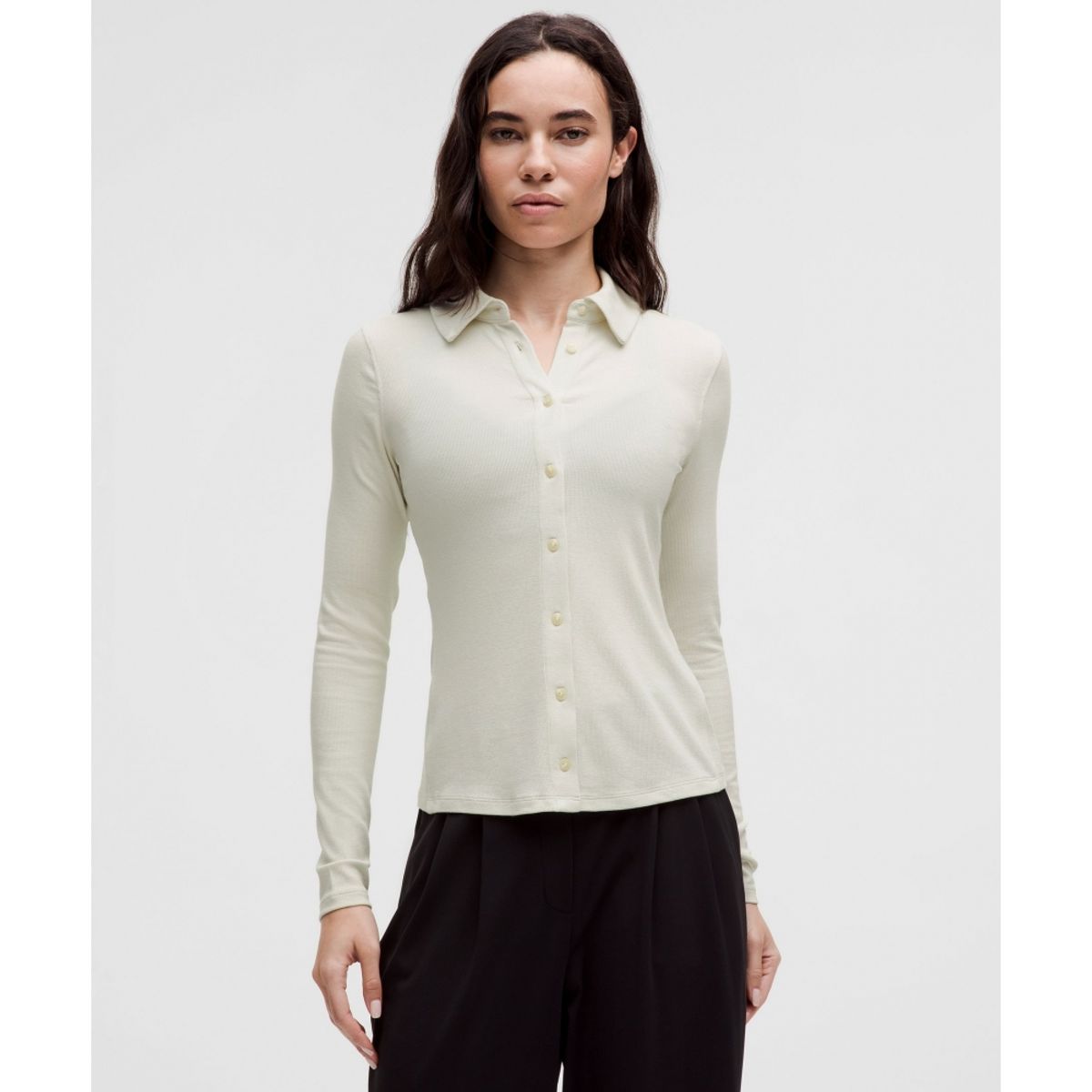 룰루레몬(LULULEMON) 홀드 타이트 칼라드 롱슬리브 버튼업 셔츠  BONE
