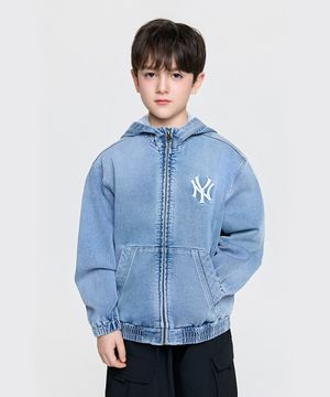베이직 져지데님 후드 집업 자켓 NY (Blue)