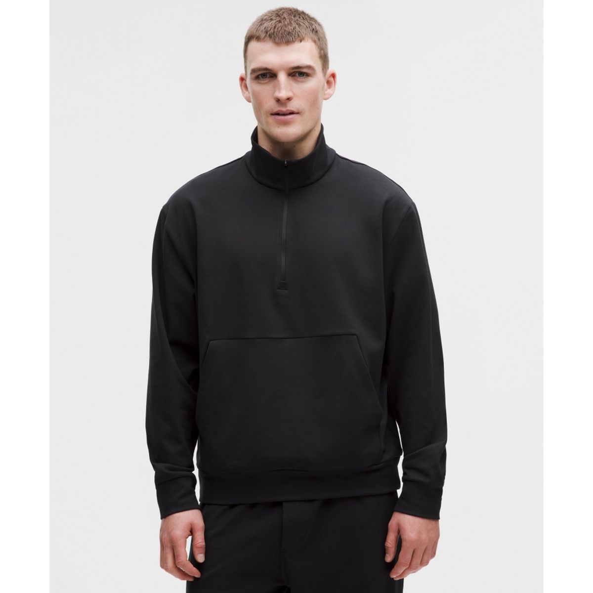 룰루레몬(LULULEMON) 헤비웨이트 소프트 저지 하프집  BLK
