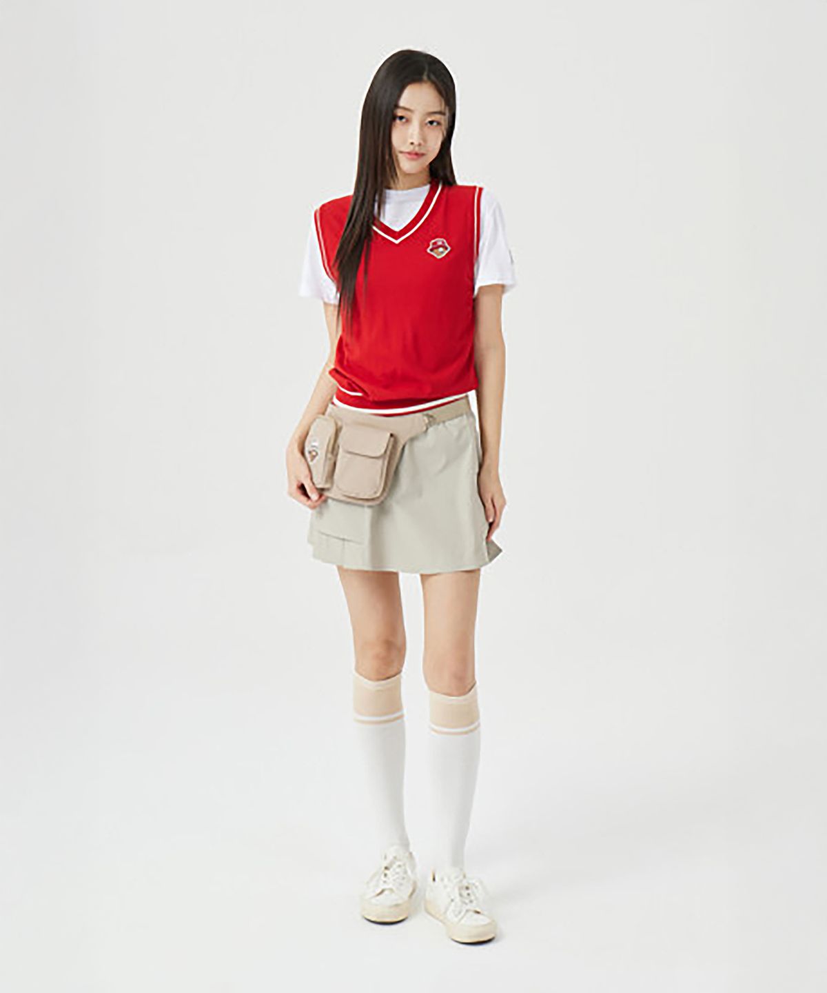 골든베어(GOLDEN BEAR) (W) Side Pleated Skirt  G5KCM26201BEX