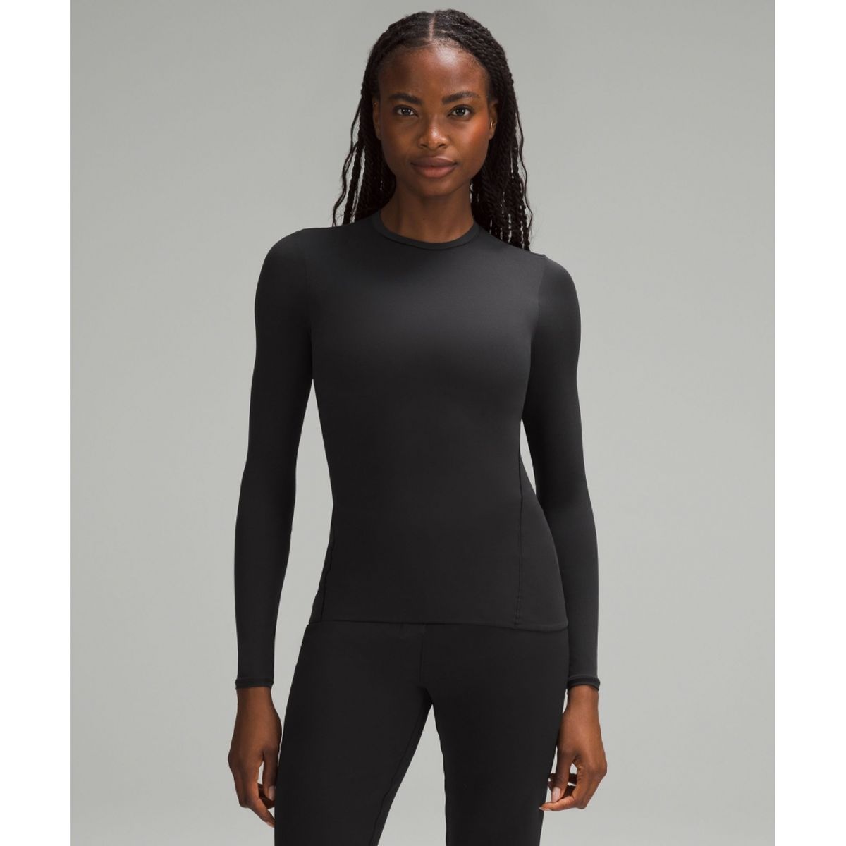 룰루레몬(LULULEMON) 원더모스트 Ultra Soft Nulu 크루넥 롱슬리브 셔츠  BLK