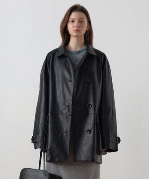 대디 빅포켓 레더 카코트_Deep Black