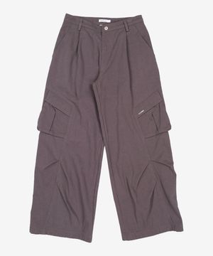 Pocket pintuck wide pants CHARCOAL 2